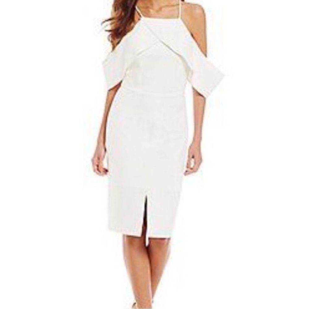 🤍 Gianni Bini White Off-the-Shoulder Bodycon Sheath Dress – Size S 🤍NWOT